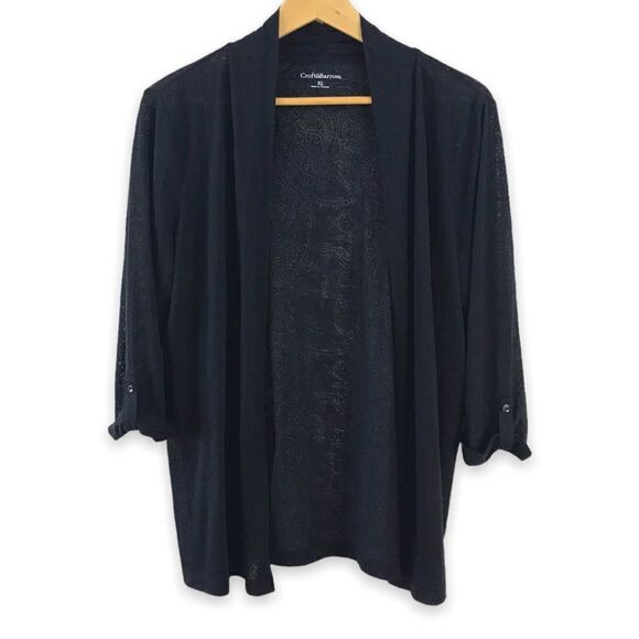 Croft & Barrow lightweight black cardigan - Picture 1 of 8
